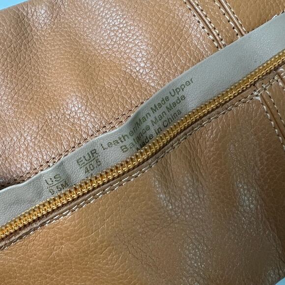 Sam Edelman Brown Almond Toe Elsy Zip Up Tall Block Heel Boot in Caramel 9.5 - Picture 13 of 13